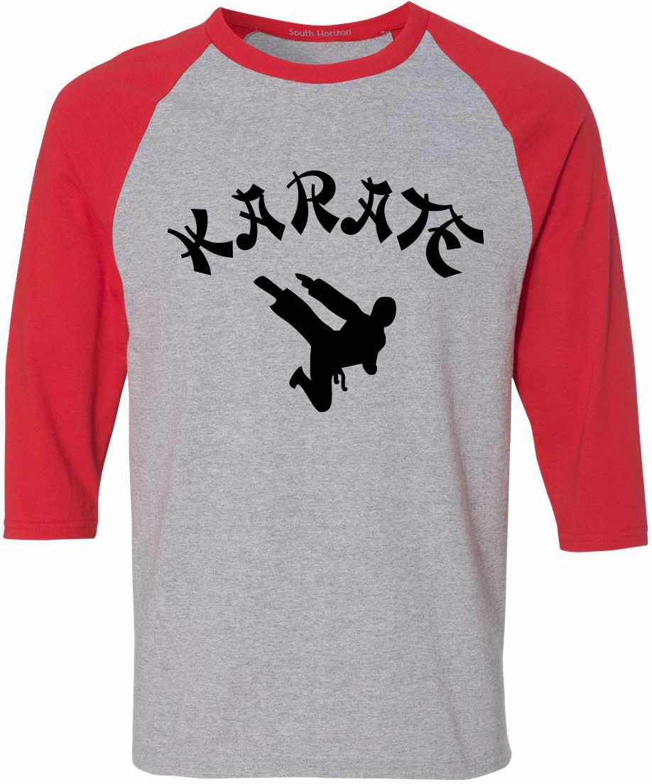 KARATE on Adult Baseball Shirt (#744-12)