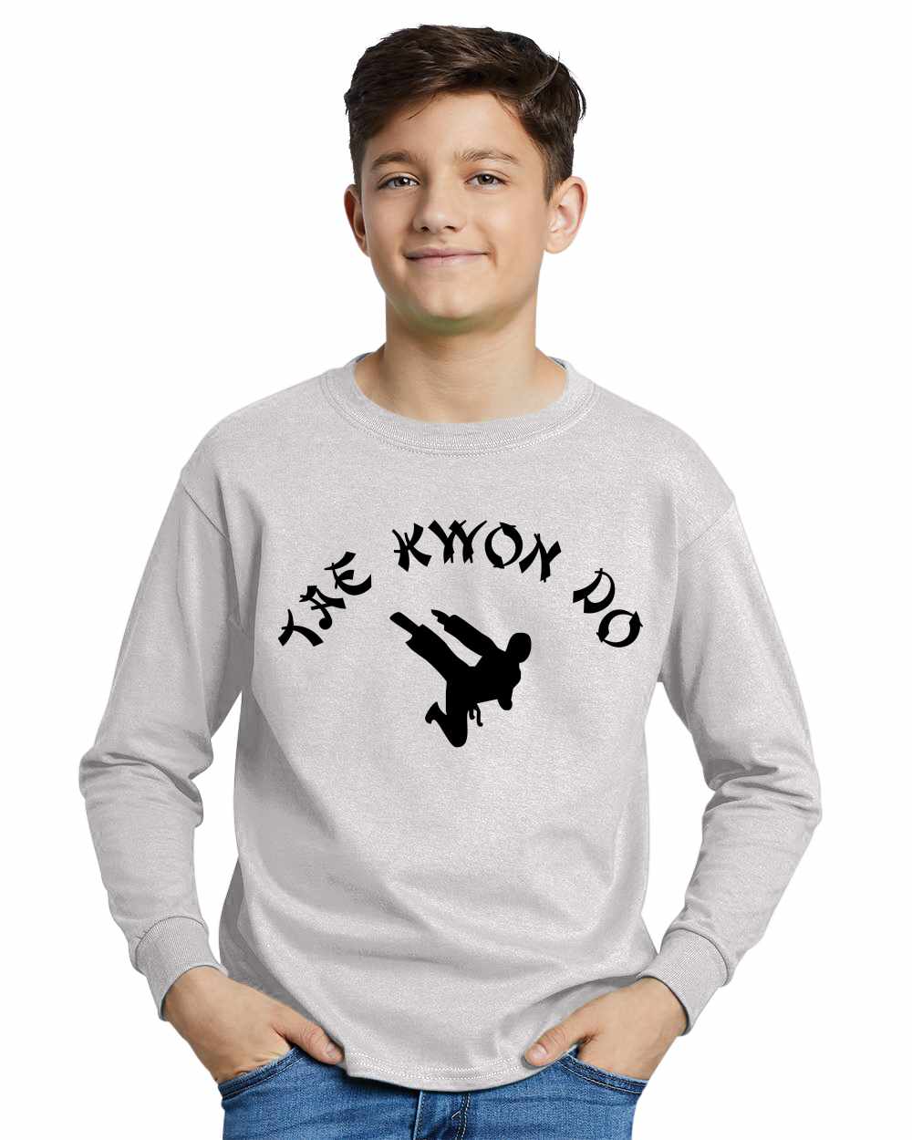 TAE KWON DO on Youth Long Sleeve Shirt