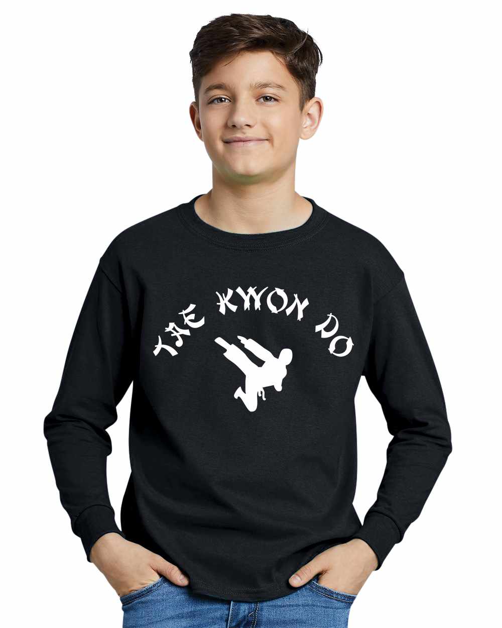 TAE KWON DO on Youth Long Sleeve Shirt (#748-203)