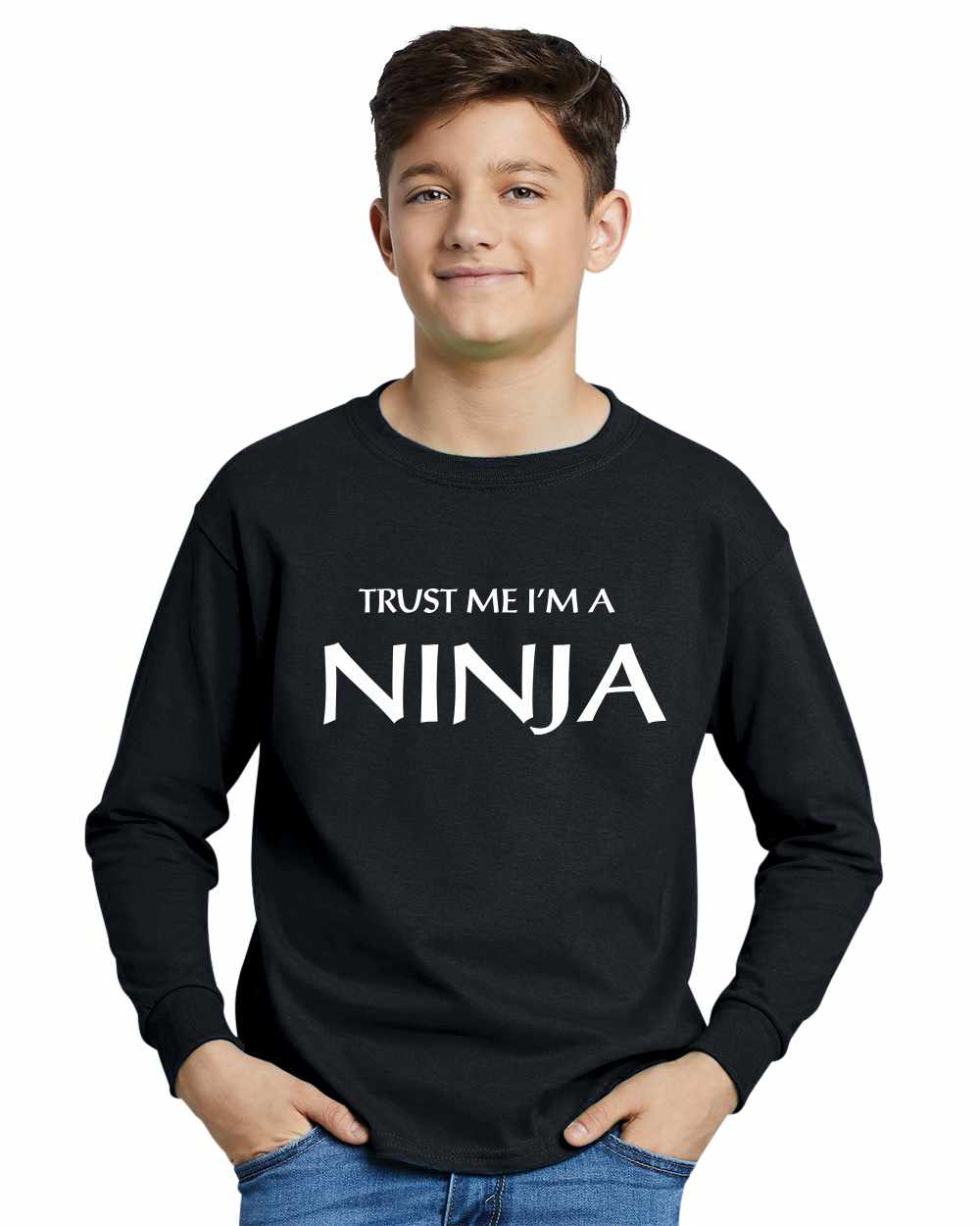 Trust Me I'm a NINJA on Youth Long Sleeve Shirt (#774-203)