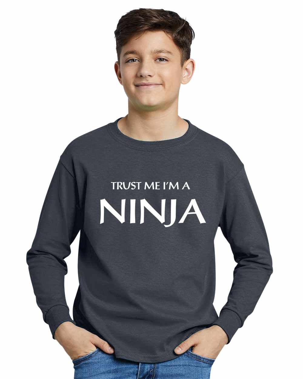 Trust Me I'm a NINJA on Youth Long Sleeve Shirt (#774-203)