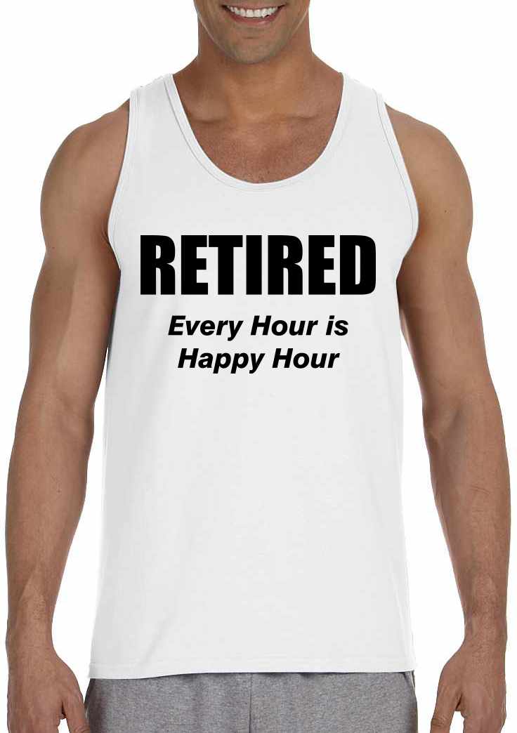 RETIRED, Every Hour Is Happy Hour on Mens Tank Top (#919-5)