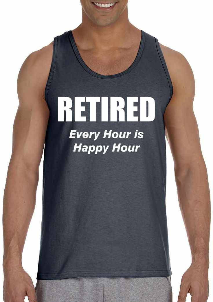 RETIRED, Every Hour Is Happy Hour on Mens Tank Top (#919-5)