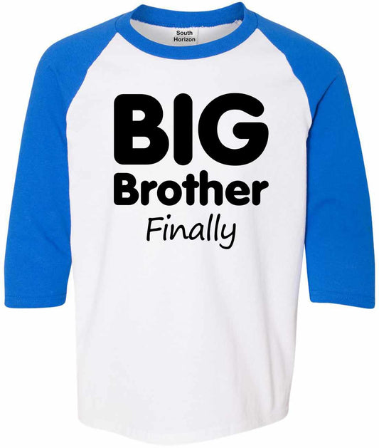 Big Brother Finally on Youth Baseball Shirt