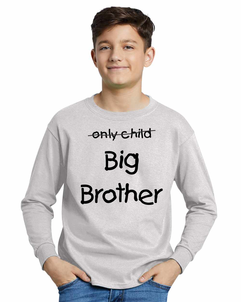 Only Child BIG BROTHER on Youth Long Sleeve Shirt (#965-203)