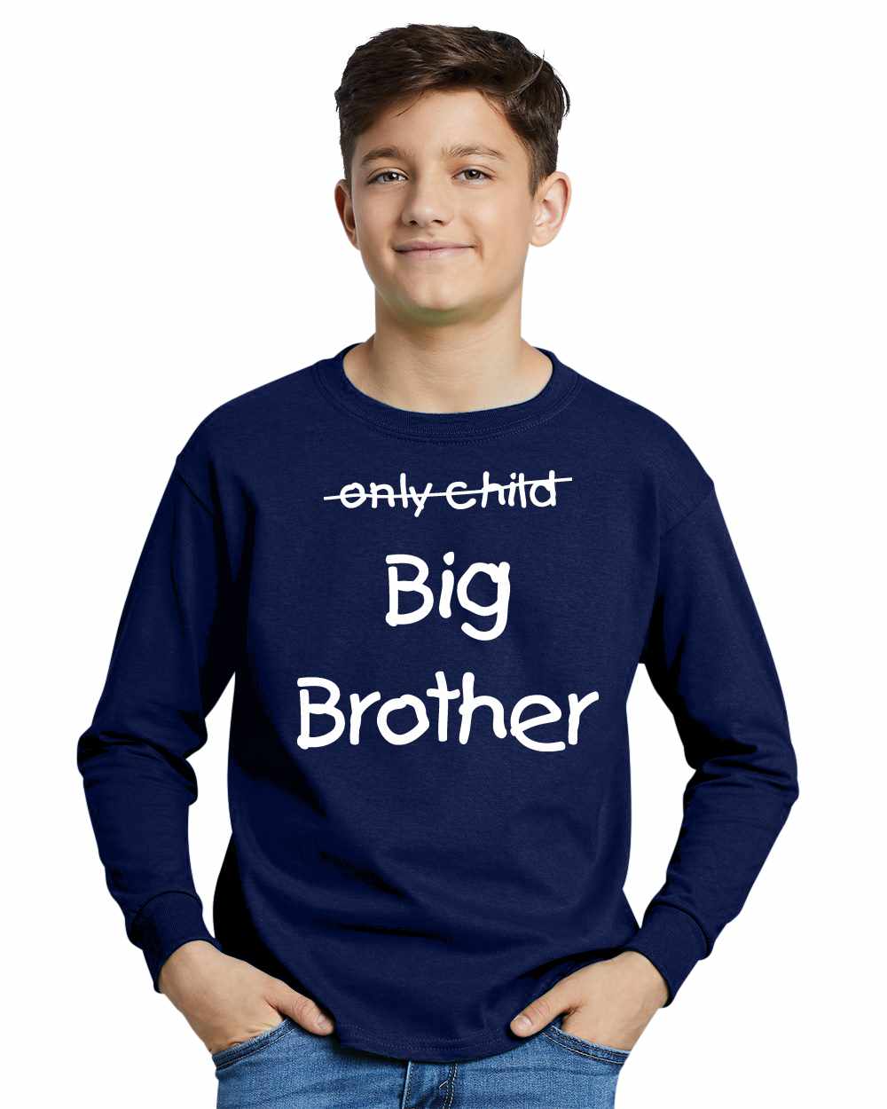 Only Child BIG BROTHER on Youth Long Sleeve Shirt (#965-203)