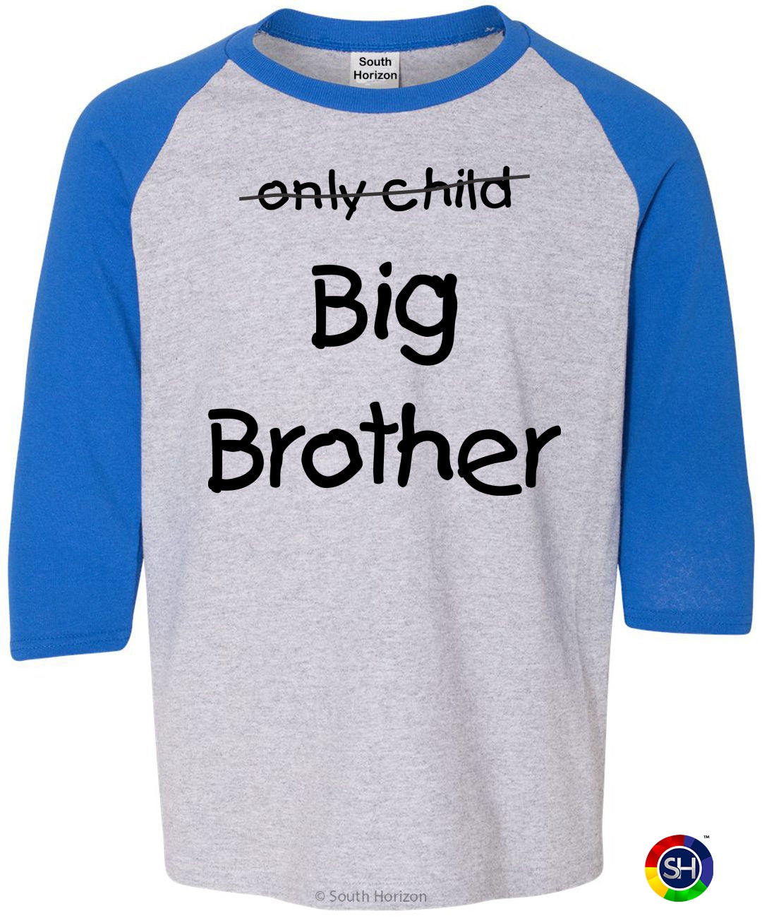 Only Child BIG BROTHER on Youth Baseball Shirt (#965-212)