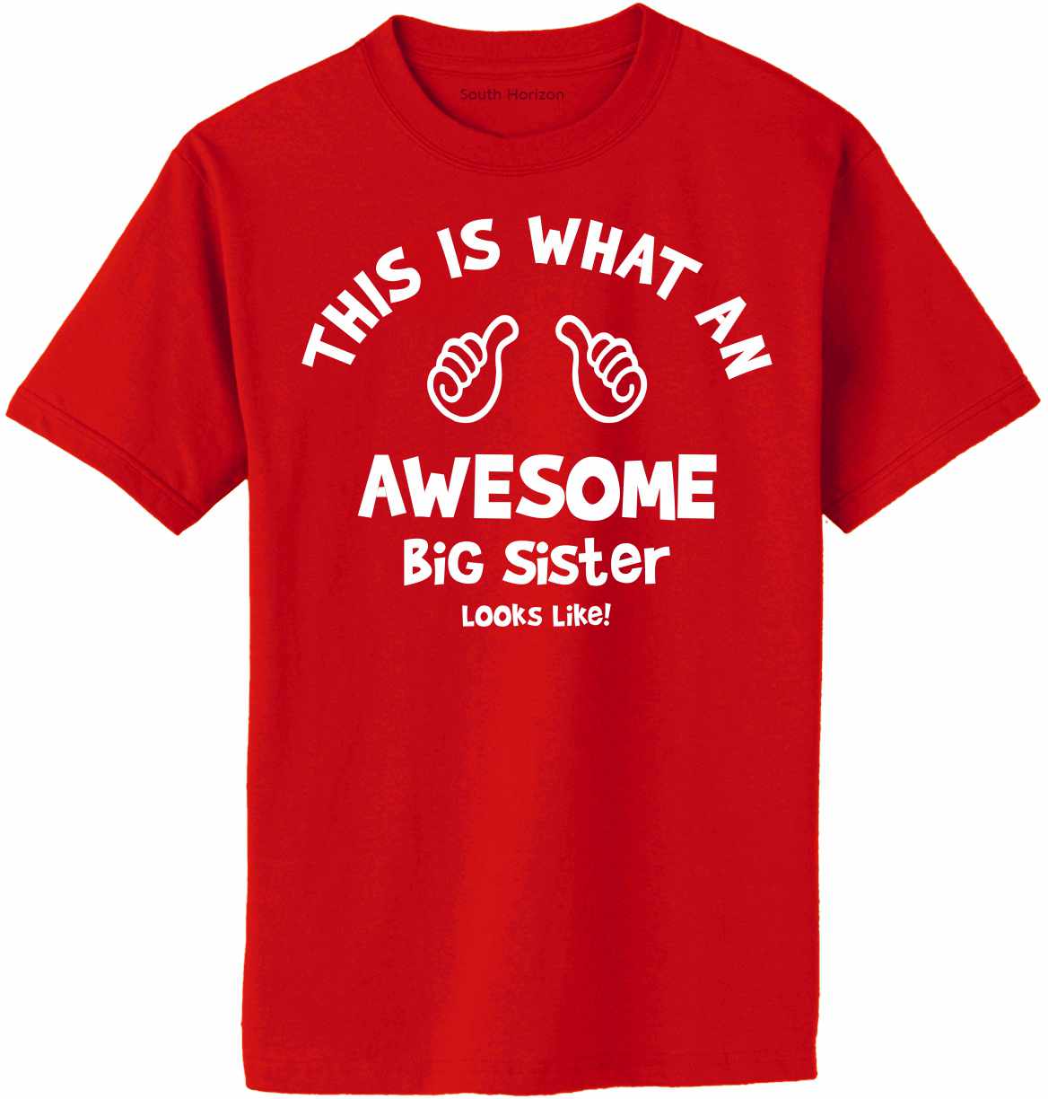 This is What an AWESOME BIG SISTER Looks Like Adult T-Shirt (#969-1)