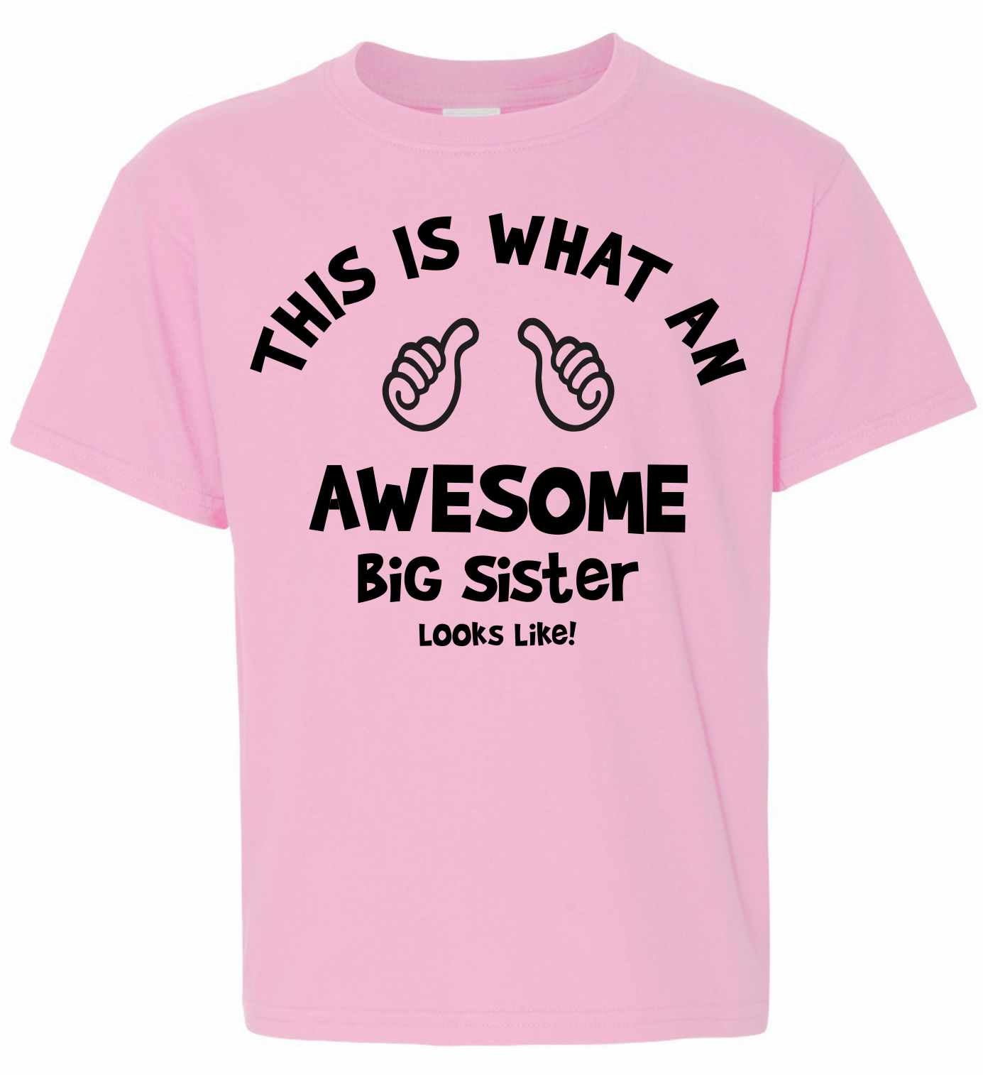 This is What an AWESOME BIG SISTER Looks Like on Kids T-Shirt (#969-201)