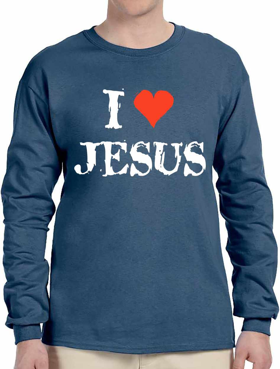 I Love Jesus on Long Sleeve Shirt (#971-3)