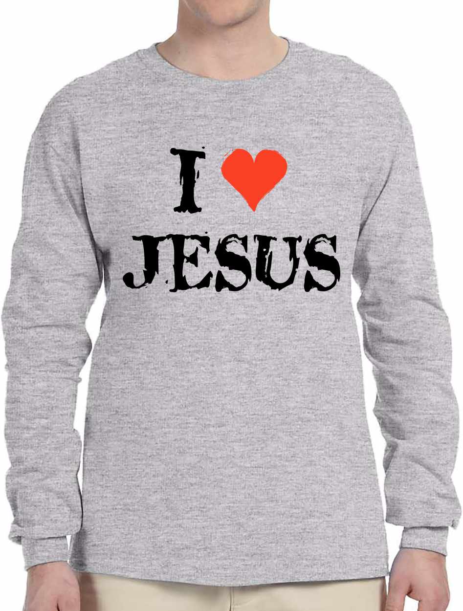 I Love Jesus on Long Sleeve Shirt (#971-3)