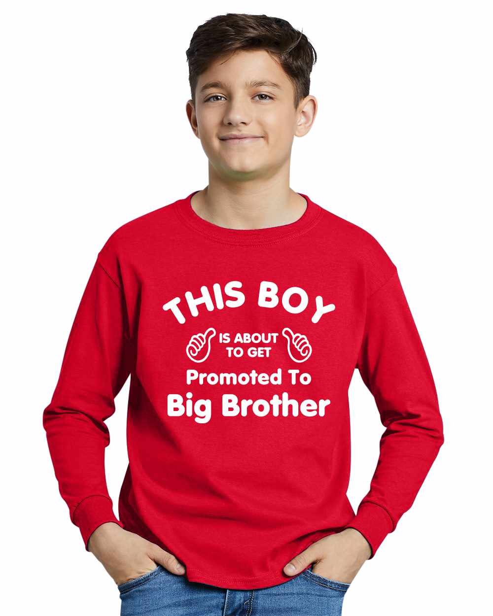 This Boy is About To Get Promoted To Big Brother on Youth Long Sleeve Shirt