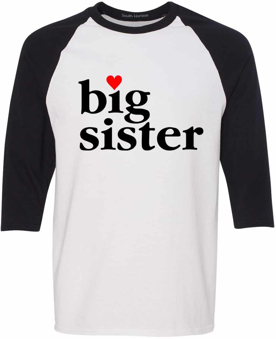 Big Sister on Adult Baseball Shirt (#986-12)