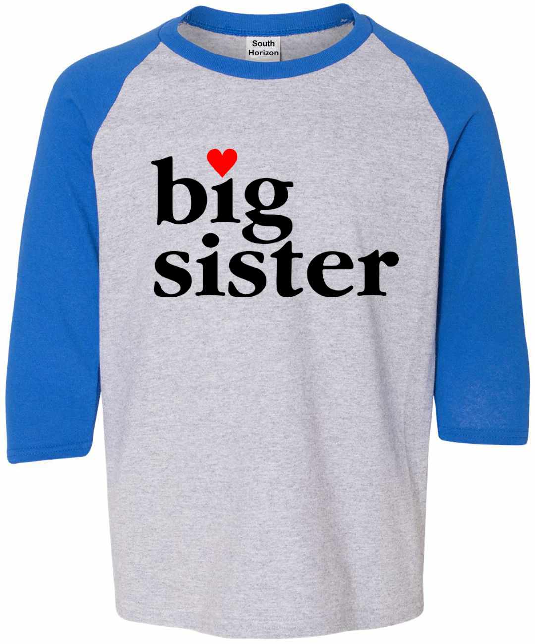 Big Sister on Youth Baseball Shirt (#986-212)
